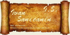 Ivan Saničanin vizit kartica